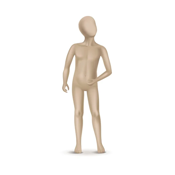 Vector Child Mannequin Isolated on White — Stock Vector