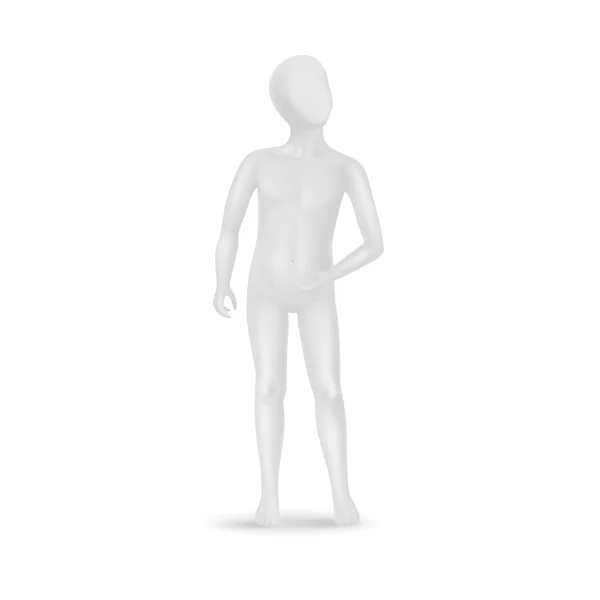 Vector Child Mannequin Isolated on White — Stock Vector