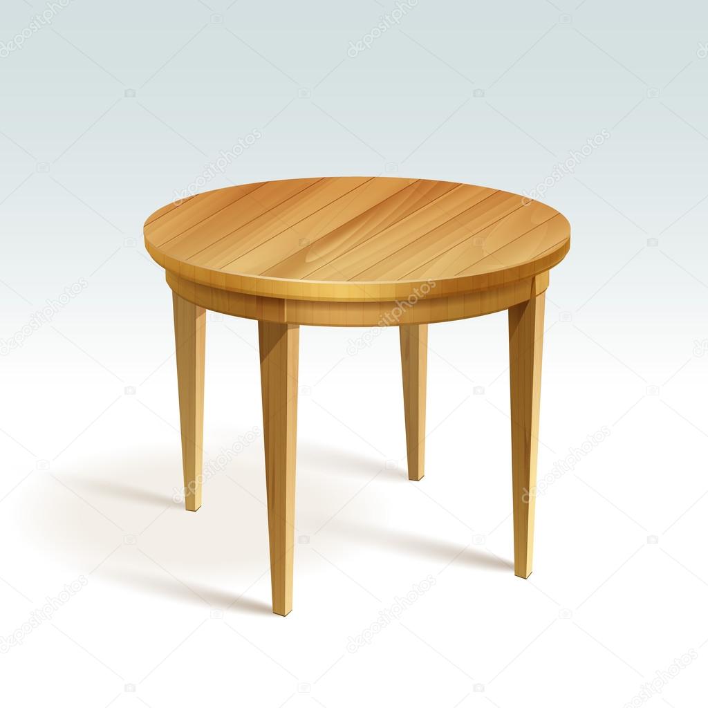 Vector Empty Round Wood Table