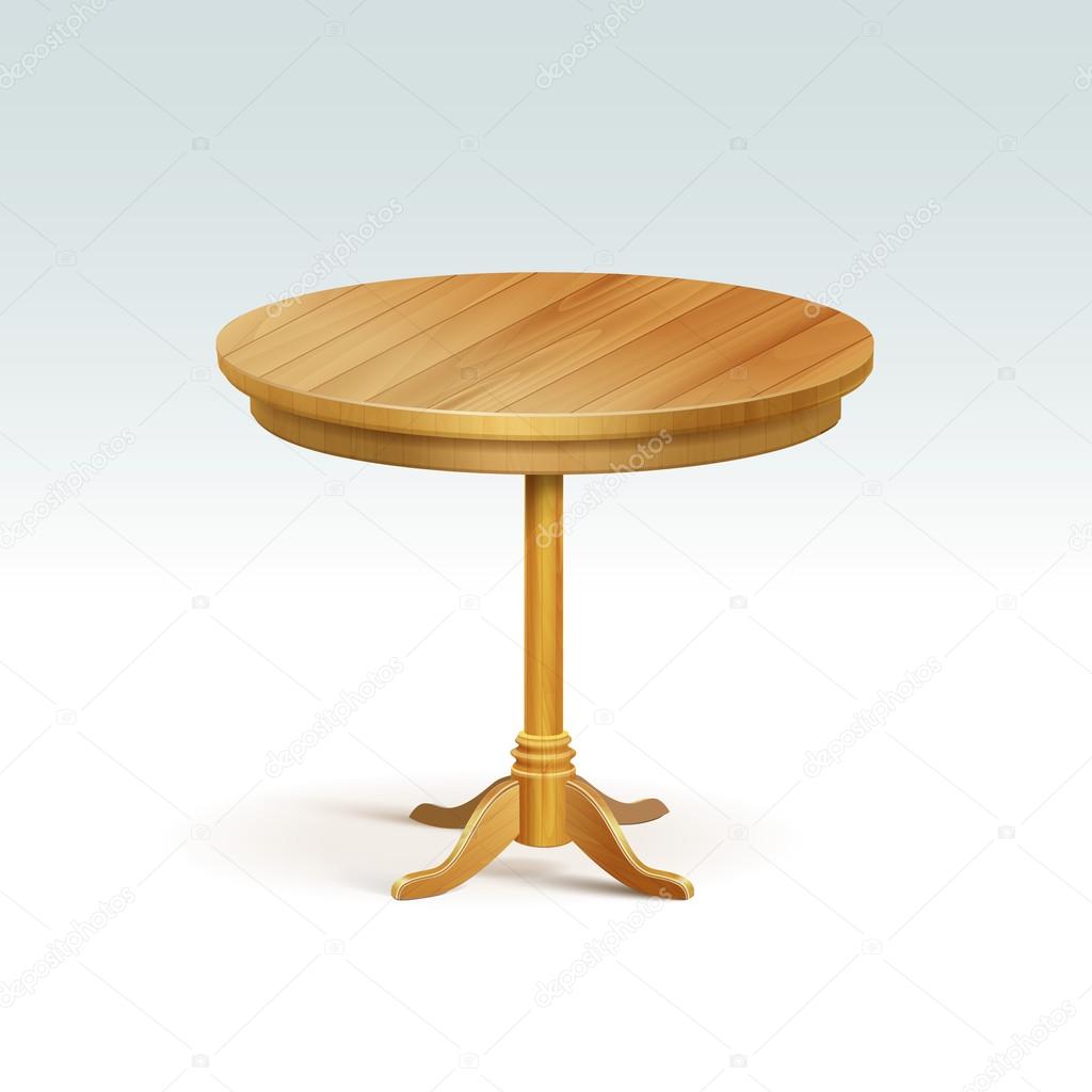 Vector Empty Round Wood Table