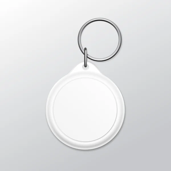 Пустой круглый брелок с кольцом и цепью для ключа — стоковый вектор