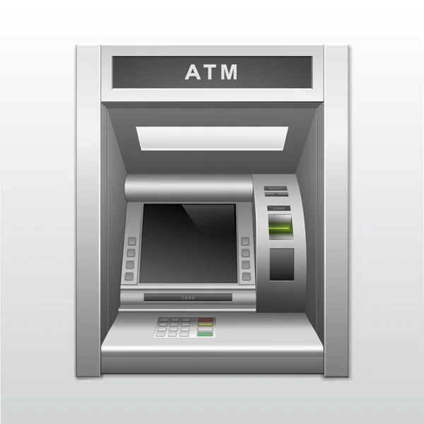 Elszigetelt atm-banki készpénz gép — Stock Vector