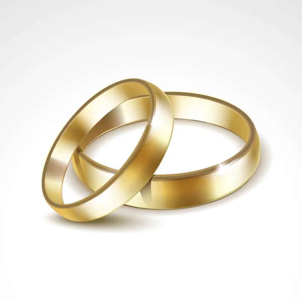 Vector anillos de boda de oro aislado — Vector de stock