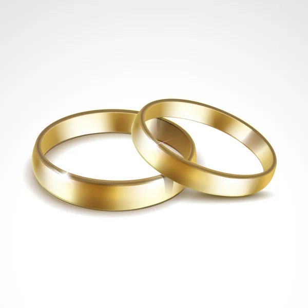 Vector Gold Wedding Rings Isolated — Stock Vector