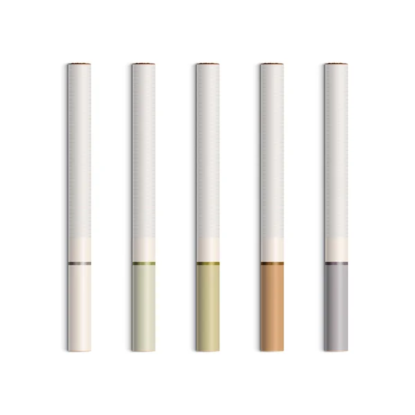 Векторный набор сигарет с цветными фильтрами — стоковый вектор