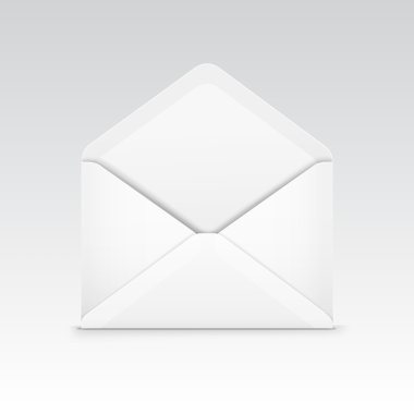 beyaz boş zarf izole