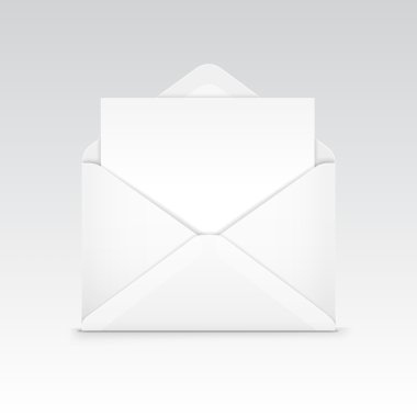 beyaz boş zarf izole