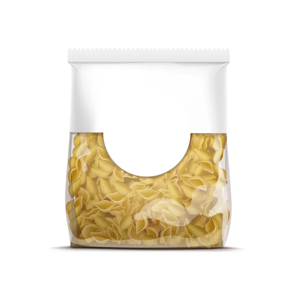 Vector Pasta Shells Modelo de embalagem Isolado — Vetor de Stock