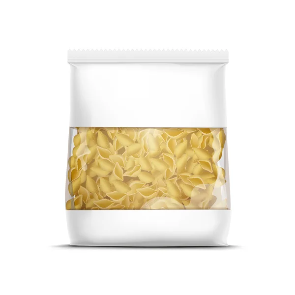 Vector Pasta Shells Modelo de embalagem Isolado — Vetor de Stock