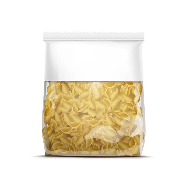 Vector Pasta Shells Modelo de embalagem Isolado —  Vetores de Stock
