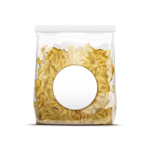 Vector pasta schelpen verpakking sjabloon geïsoleerd — Stockvector