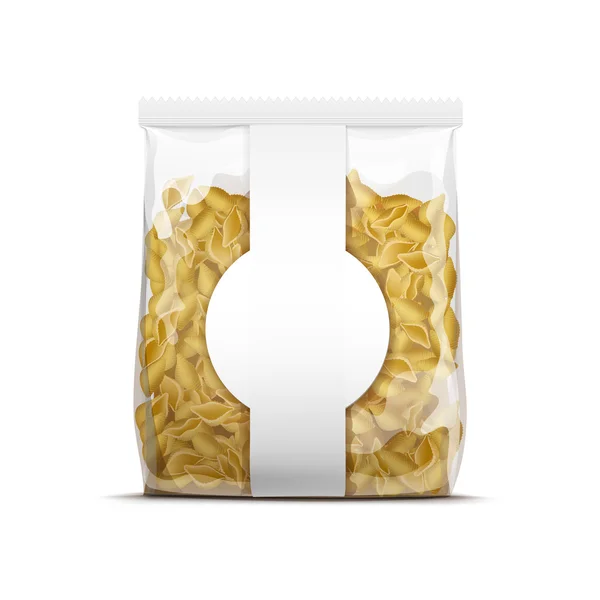 Vector pasta schelpen verpakking sjabloon geïsoleerd — Stockvector