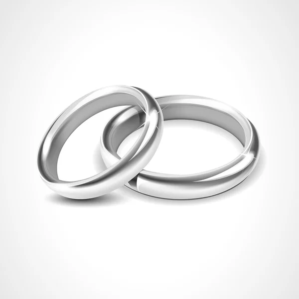 Silver Rings Isolated on White Background — Stock Vector