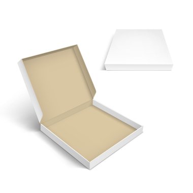 Pizza kutusu ambalaj şablon izole