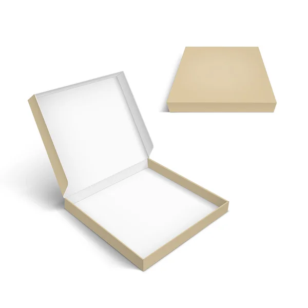 Modèle d'emballage de boîte à pizza isolé — Image vectorielle