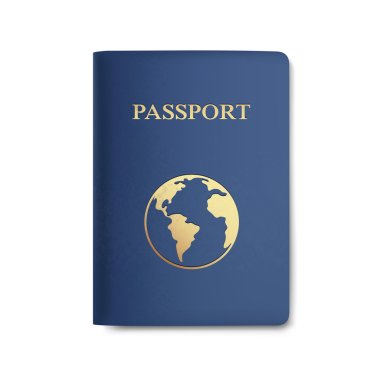 Vector Passport with Map Isolated on White clipart
