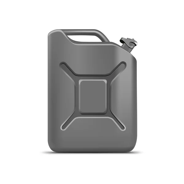 Lege grijze Jerrycan Canister Gallon olie reinigingsmiddel — Stockvector