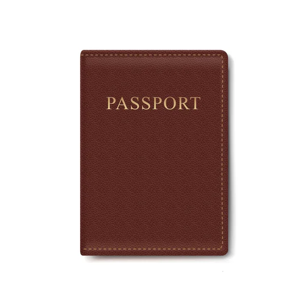 Векторна шкіряна обкладинка для паспорта Ізольовані — стоковий вектор