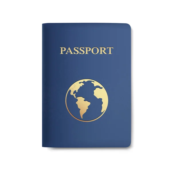 Passeport vectoriel avec carte isolée sur blanc — Image vectorielle