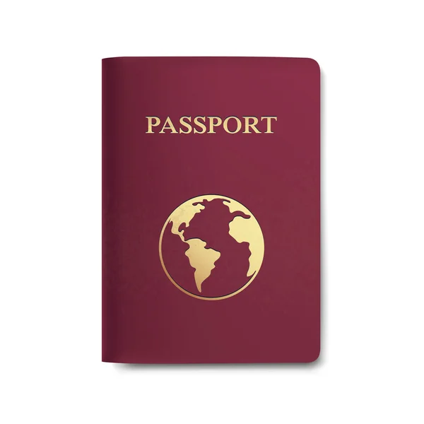 Pasaporte vectorial con mapa aislado en blanco — Archivo Imágenes Vectoriales
