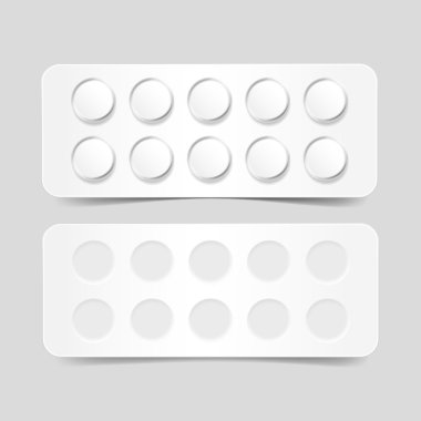 Vektör arka plan üzerinde izole hapları boş paket