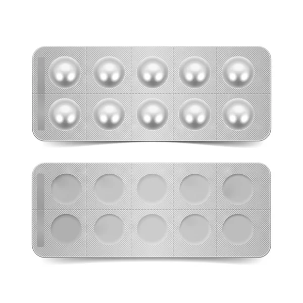 Vector Pack of Pills Isolated on White — Stock Vector