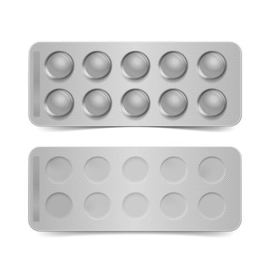 Vector Blank Pack for Pills Isolated on White clipart