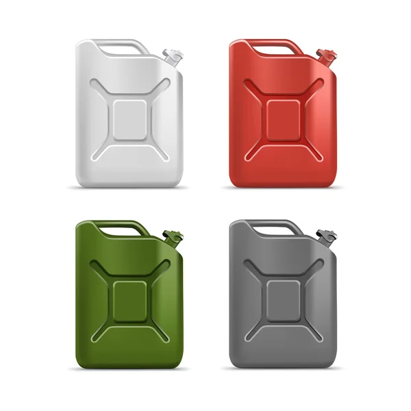 Vector Set of Blank Jerrycan Canister Gallon — Stock Vector