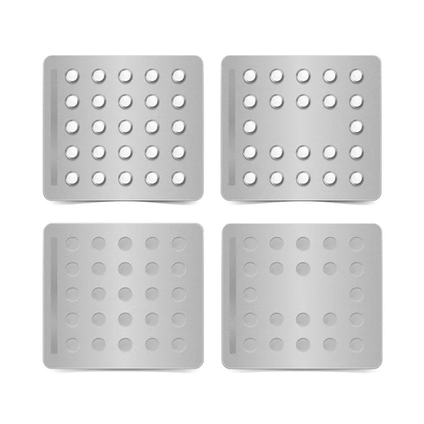 Vektorové balení pilulek izolovaných na bílém — Stockový vektor