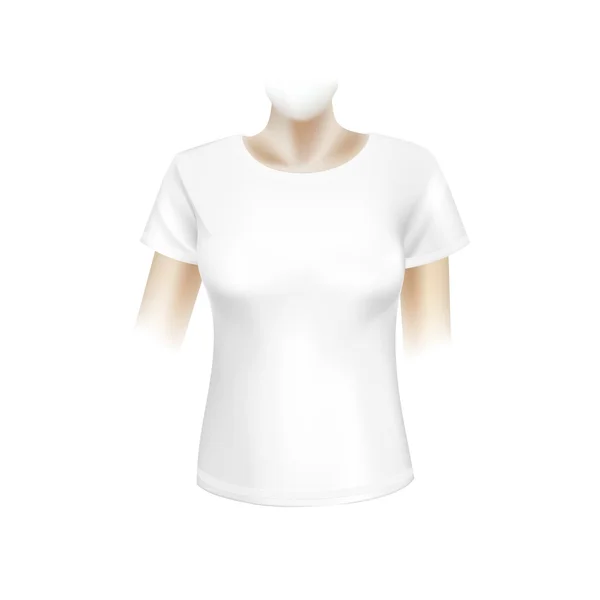 Camiseta Vector White Women — Archivo Imágenes Vectoriales