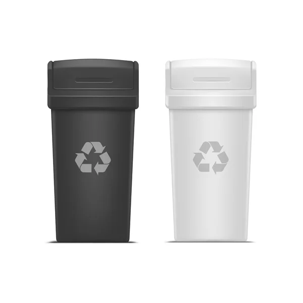 Conjunto de papeleras de reciclaje vacías para basura y basura — Vector de stock