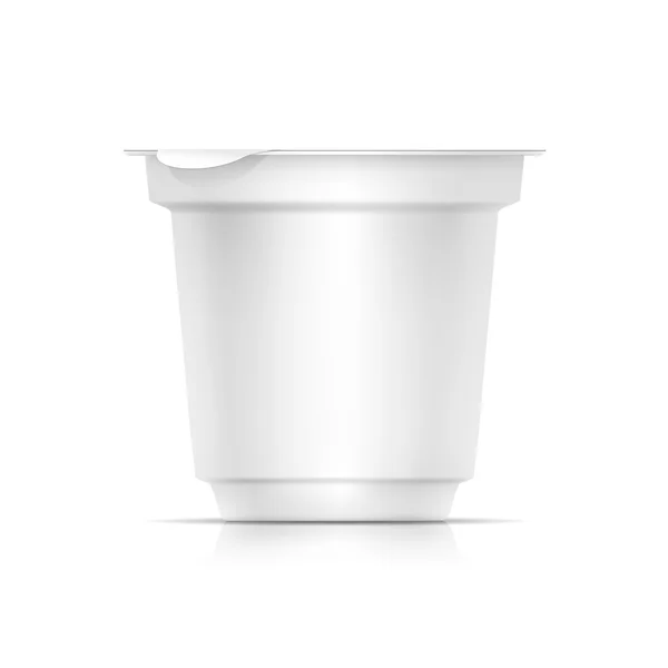 Vector lege witte verpakking Container voor yoghurt — Stockvector