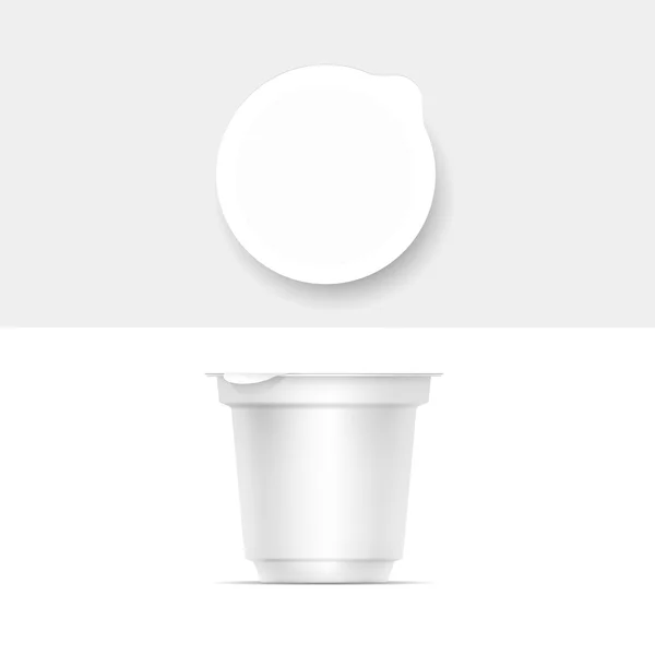 Vector lege witte verpakking Container voor yoghurt — Stockvector