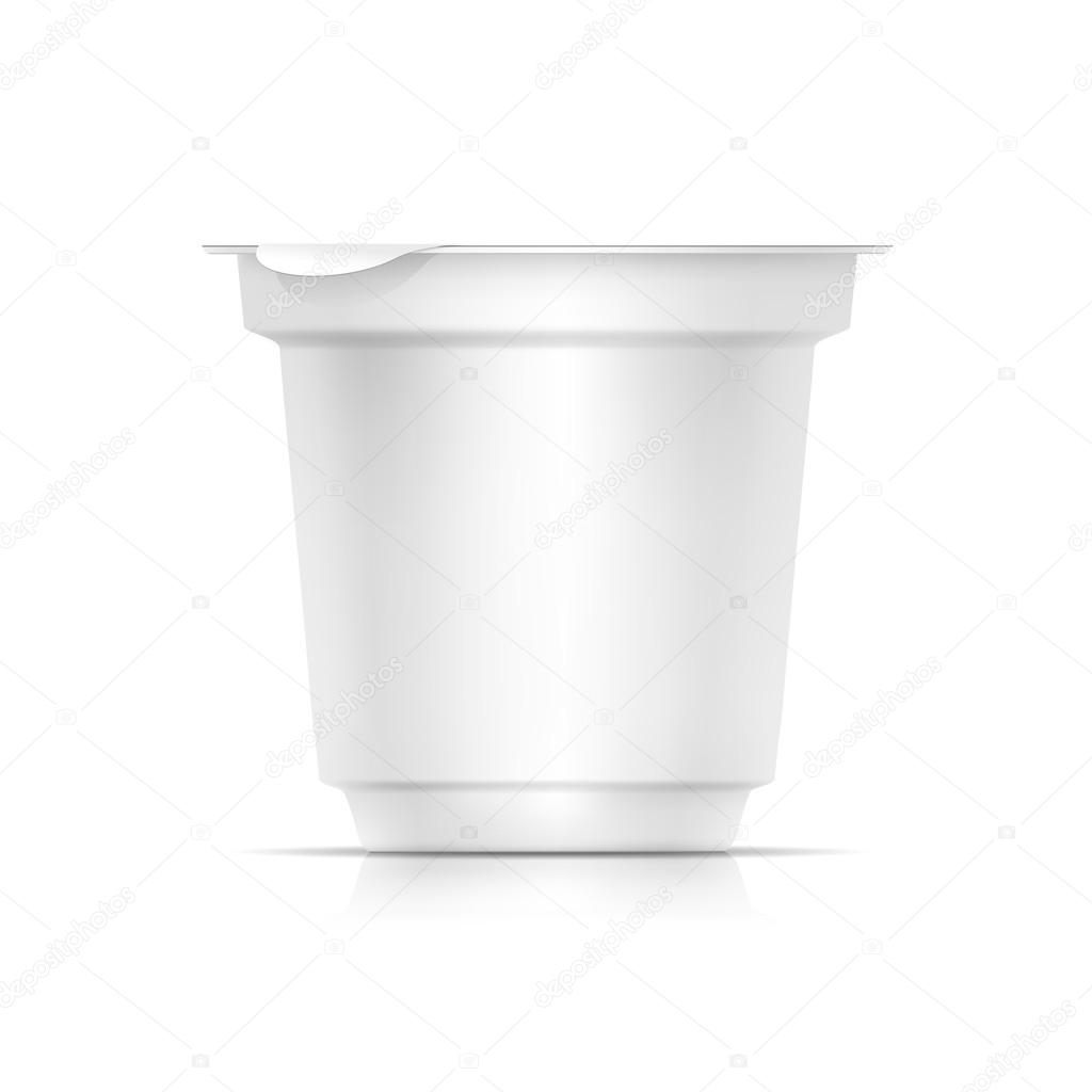 Vector Blank White Packaging Container for Yogurt