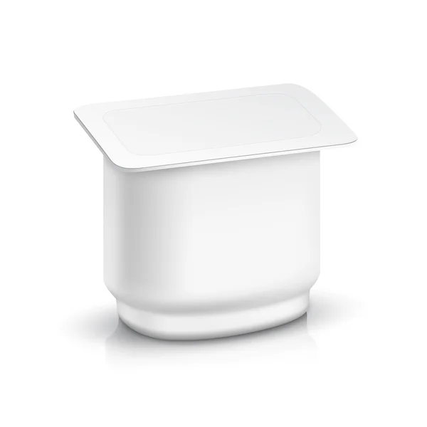 ヨーグルトのベクター空白の白い包装容器 — ストックベクタ
