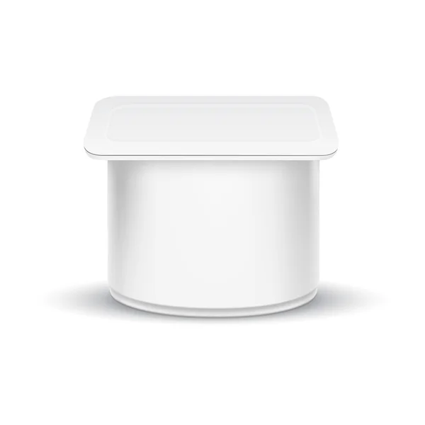 Vector Blank White Packaging Container для йогурта — стоковый вектор