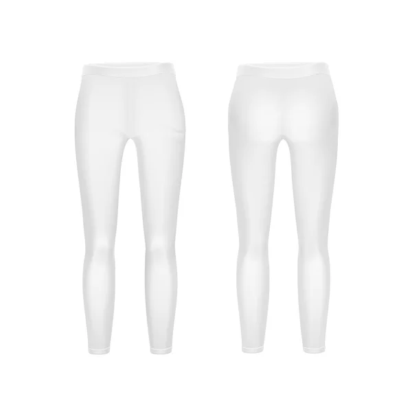 Pantalones de leggins blancos vectoriales aislados sobre fondo — Archivo Imágenes Vectoriales