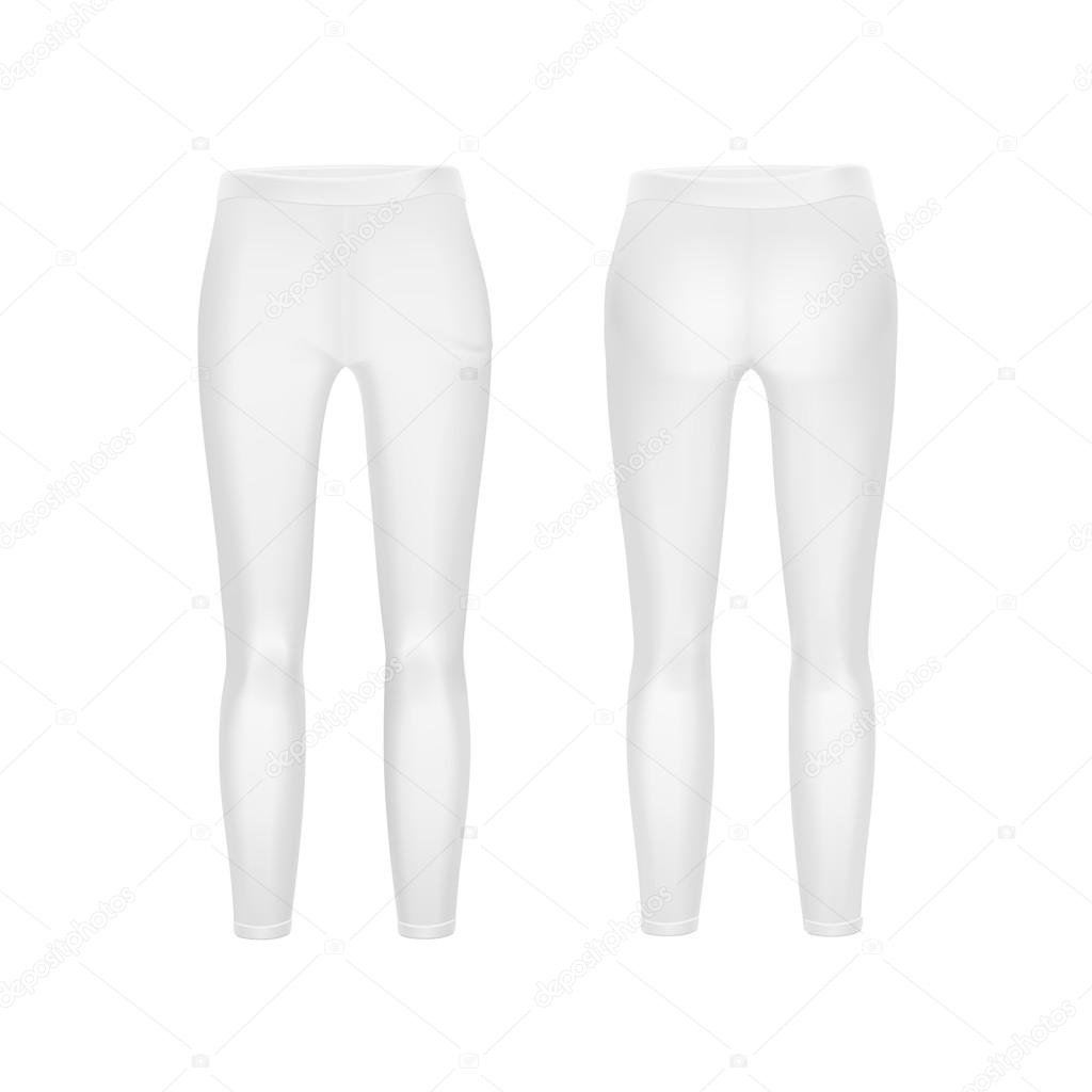 Vector White Leggings Pants Isolated on Background