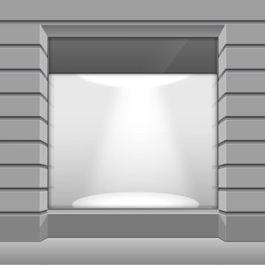 Vektör Dükkanı butik mağaza önünde büyük pencereli