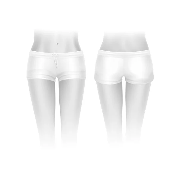 Vetor Branco Shorts para Mulheres Isoladas — Vetor de Stock