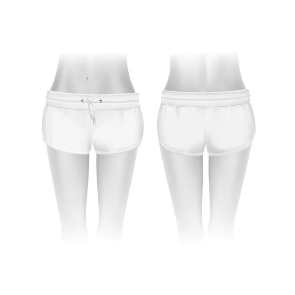 Vetor Branco Shorts para Mulheres Isoladas — Vetor de Stock