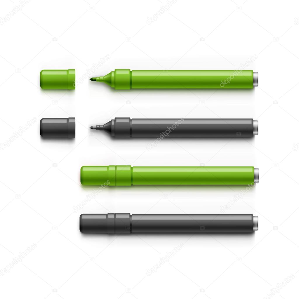 Set of Markers, Highlighters, Felt Tip Pens
