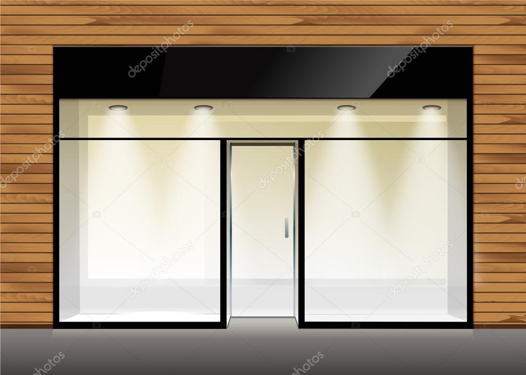 Vector Shop Boutique Store Front with Big Window