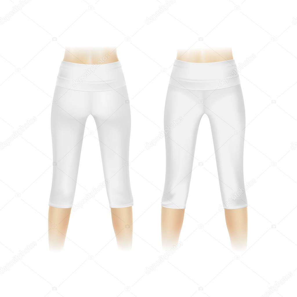 Vector White Leggings Pants Isolated