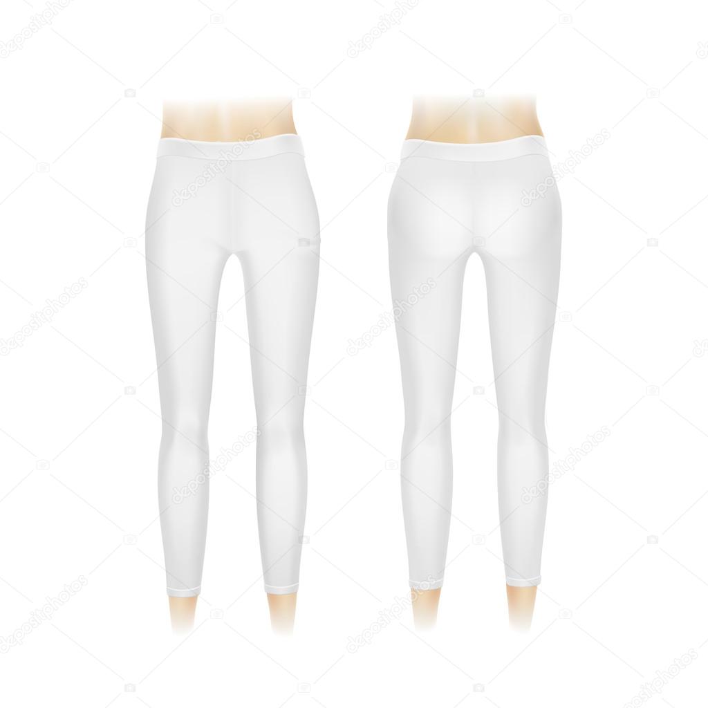 Vector White Leggings Pants Isolated