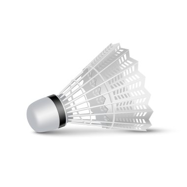 Vektör Badminton raketle beyaz izole