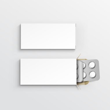 Vektör boş paket kutu Blister için hap