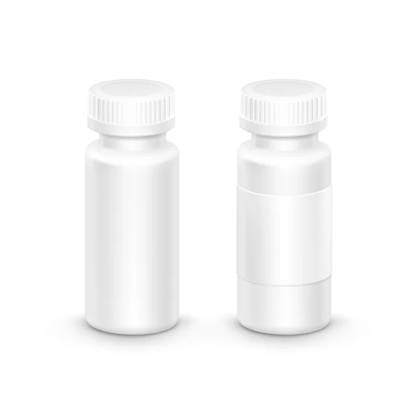 Vector Plastic Packaging Bottle with Cap for Pills — Stock Vector