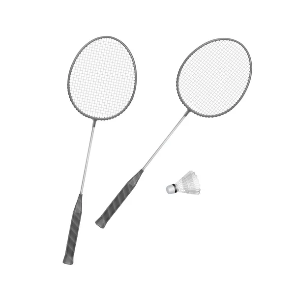 Vector Badminton Rackets met shuttle — Stockvector