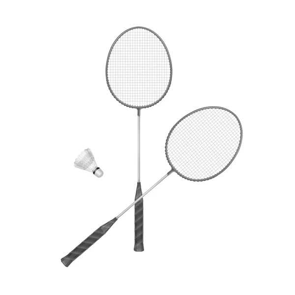 Raquetes de Badminton vetorial com Shuttlecock —  Vetores de Stock